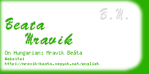 beata mravik business card