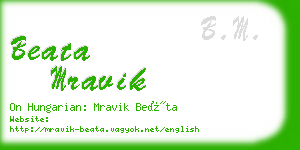 beata mravik business card